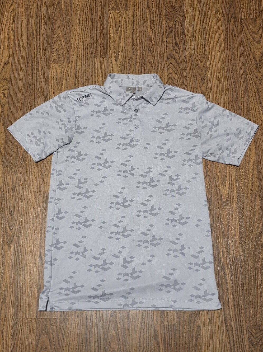 PING SensorCool Rae Golf Polo Mens Small S Grey Geometric Camo Performance E30